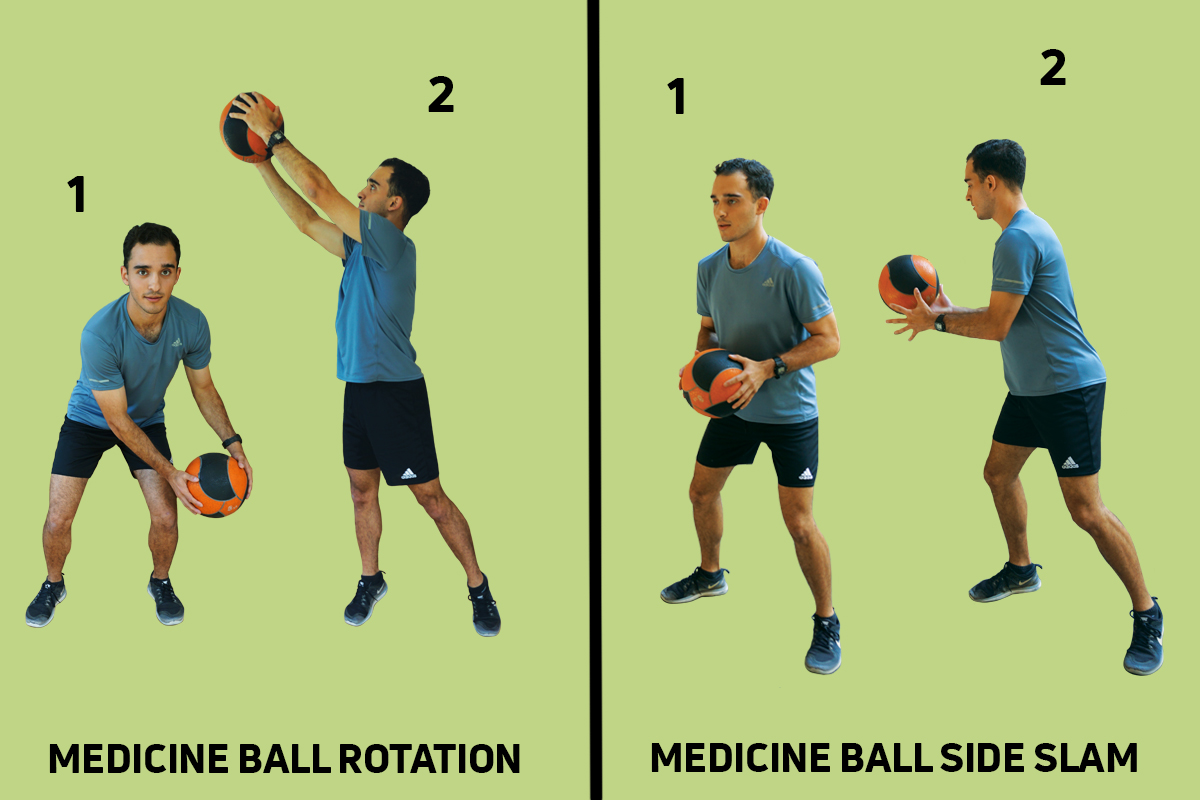 MEDICINE BALL ROTATION LIFT + MEDICINE BALL SIDE SLAM